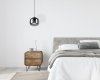 Lampa wisząca szklana okrągła dekoracyjna czarna w nowoczesnym stylu minimalistyczna Calto PND-67705-1-BK-SG Italux